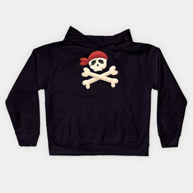 Skull and crossbones Kids Hoodie by nickemporium1